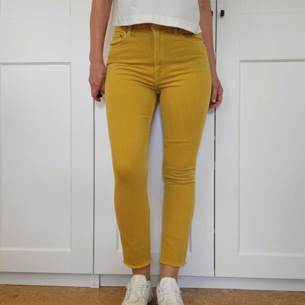 Abercrombie & Fitch Simone High Rise Slim Jean Mustard Size 27 #634873073 -800